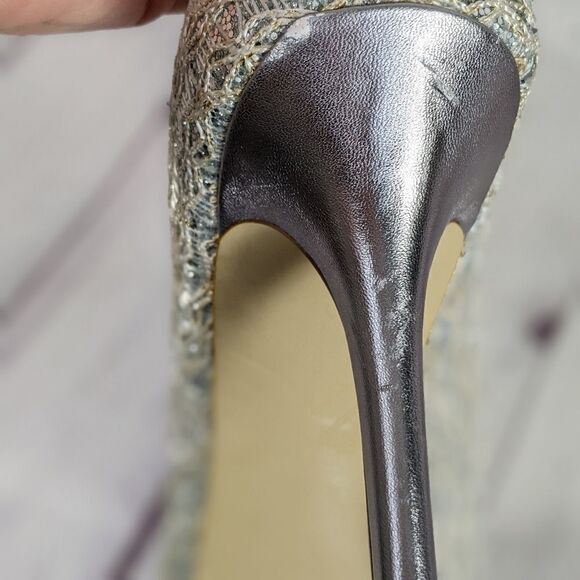 Enzo Angiolini Maiven Peep-Toe Pumps, Silver/Gold - Picture 12 of 12